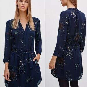 Artizia Babaton Bennett silk floral dress Blue Mini SMALL